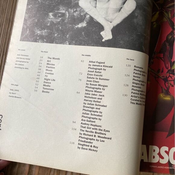 Jack Nicholson -  Interview magazine - Aug 1990 Audrey Hepburn, Harvey Keitel - Picture 11 of 16